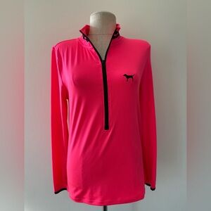 Victoria's Secret PINK Ultimate Bright Pink Long Sleeve Quarter-Zip Top